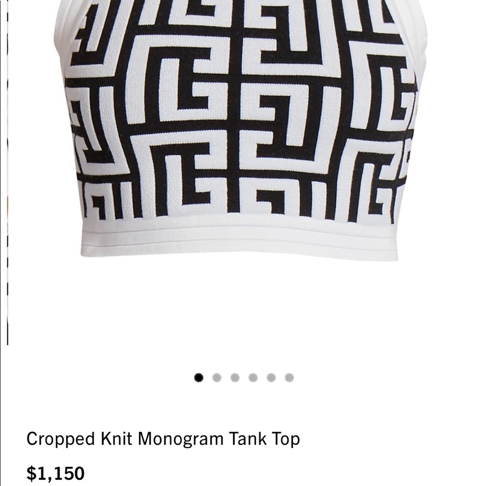 SOLD NWT Balmain Monogram Cropped Top - Picture 7 of 7